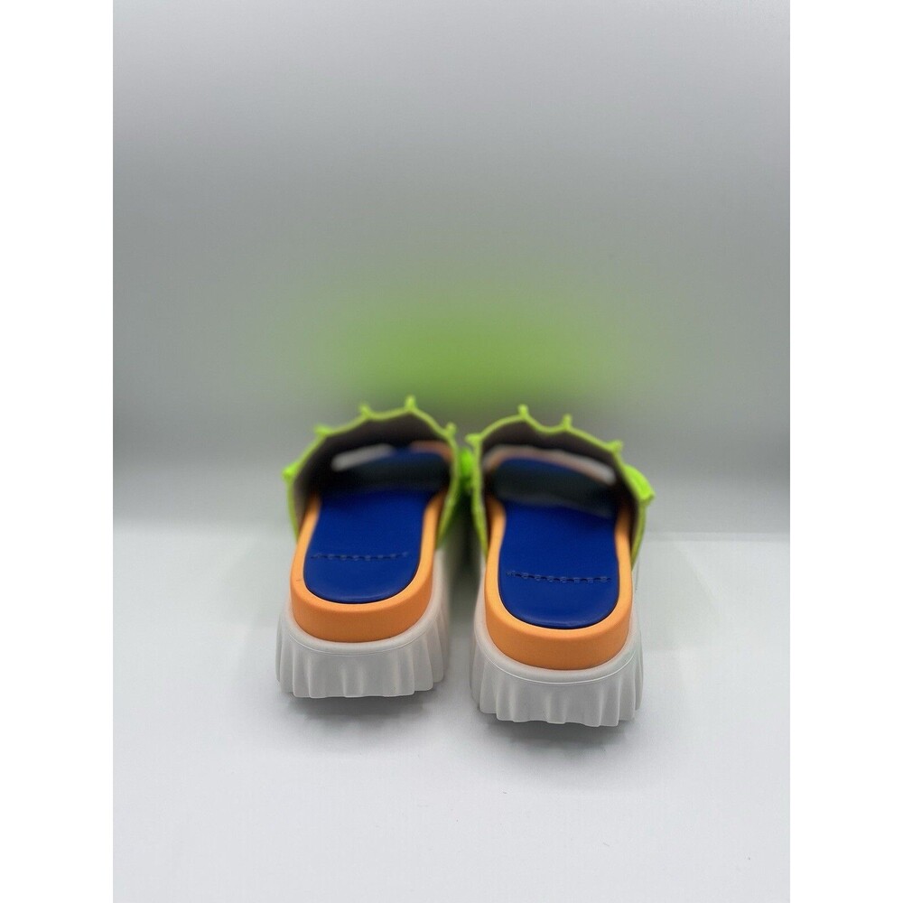 4ccccees Free People Sandals Pleats Thank You Slides Green Platform 38 US 7 NWOB - Picture 6 of 10